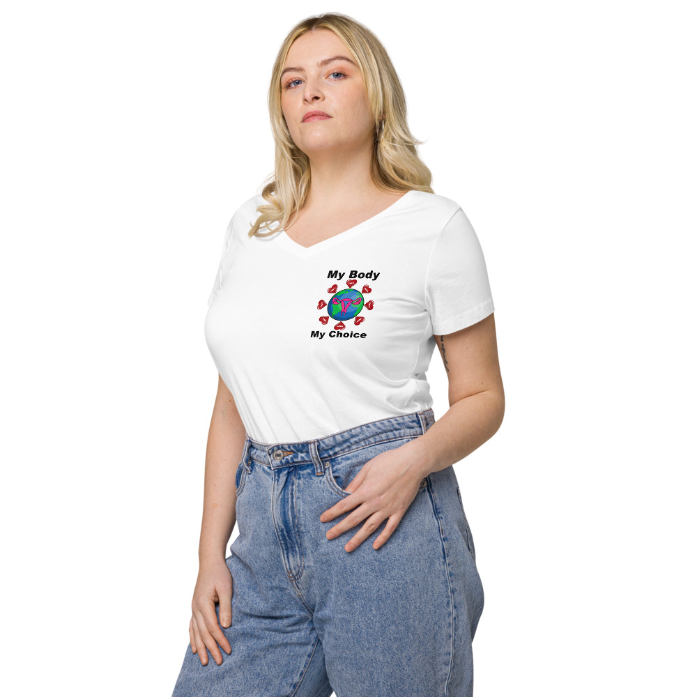 Women’s fitted v-neck t-shirt - Image 3